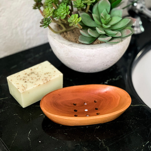 Naseberry Wood Soap Dish - Oval